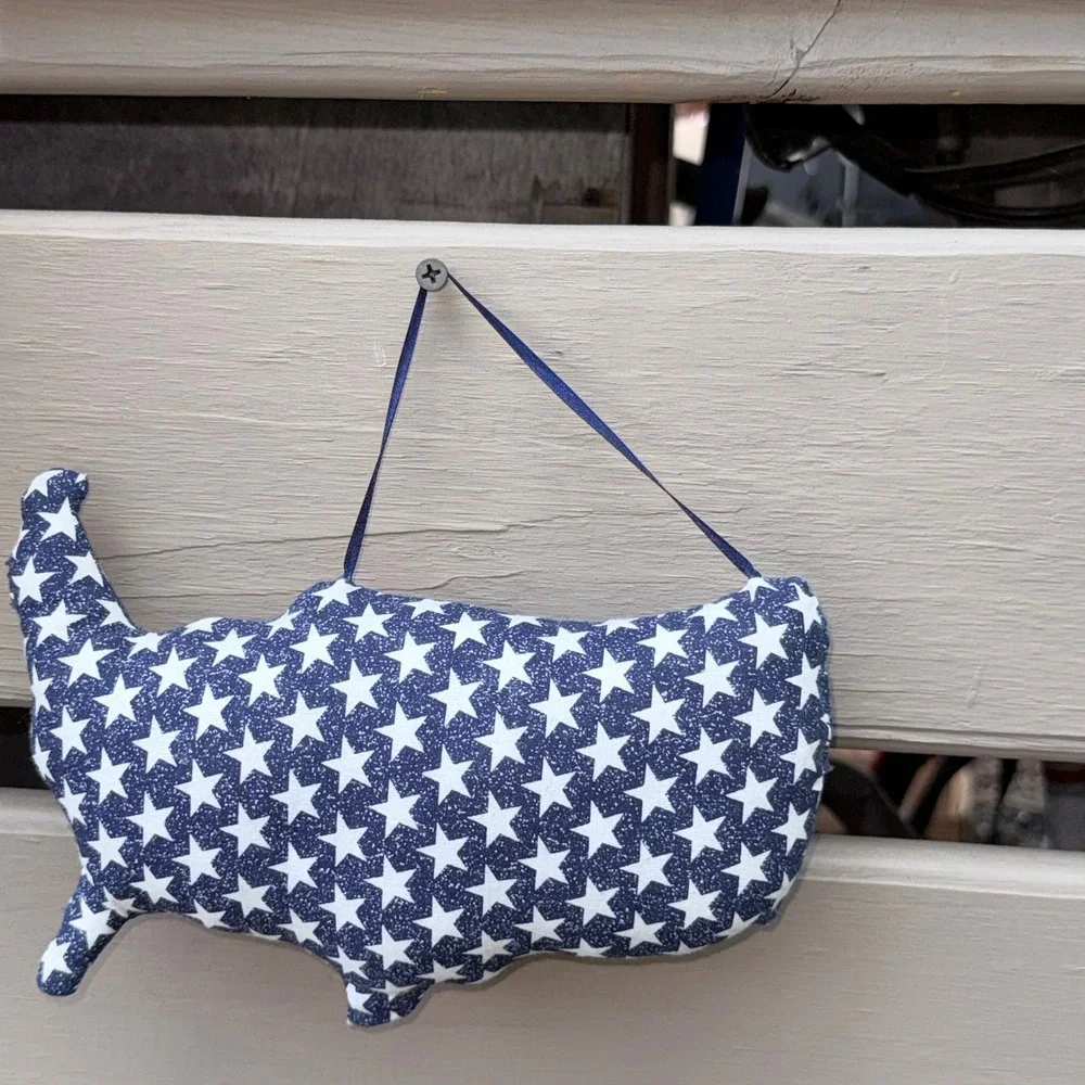 American Flag USA Map Plush Red White Blue‎ Stars & Stripes Americana 8